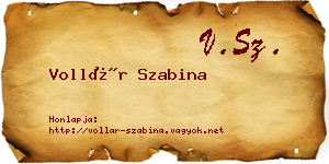 Vollár Szabina névjegykártya